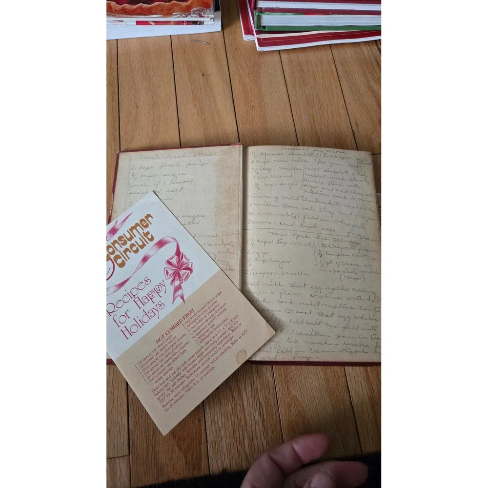 Vintage Rumford Complete Cookbook Red HC w/‎ Handwritten Recipes vintage retro